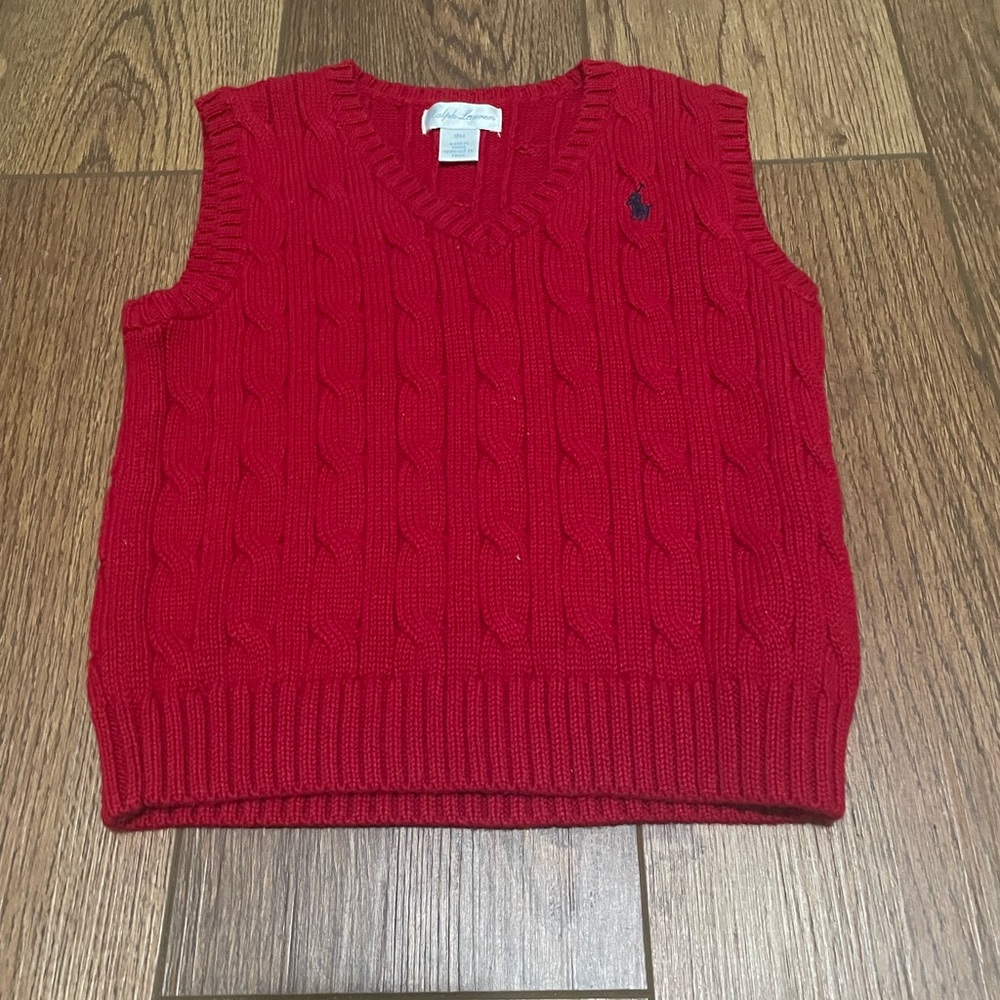 Ralph Lauren Baby Red Sweater Vest